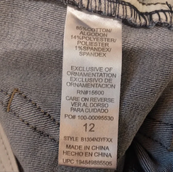 democracy ab technology Medium Wash Faded distressed jeans womens 12 - Picture 4 of 5